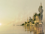 Fantasy Castle in a Waterworld (3D)