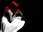Gothic girl and rose