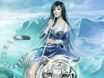girl on tiger
