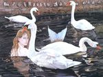 with swans