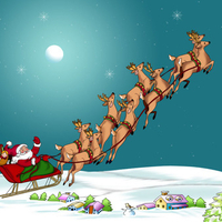 Santa And His Reindeer