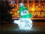 green snowman in romania