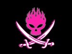 Offspring Skull Pirate Flag in Pink