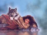 girl and wolf