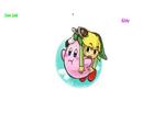 Toon Link And kirby floating away