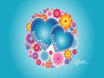 Heart and flowers love
