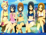 k-on girls on the beach