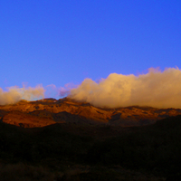 sunset on the volcano