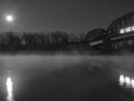 foggy night on the bridge