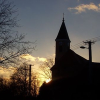 Church in the sunset