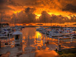 Fiery Sunset Harbor