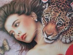 girl and leopard