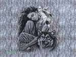 Indian Lady With Wolf