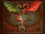 Green and red dragon