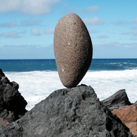 rock balancing on gomera beach
