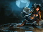 fantasy cat woman warrior