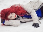 Beautiful Red lying in the snow