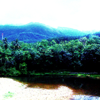 Mountain river beach