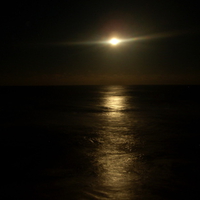 Moon at night on the beach