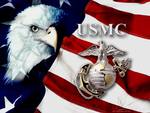 US Marines Flag with American Eagle
