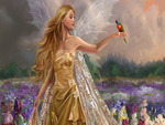 fantasy angel with a bird