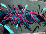 blue and purple graffiti