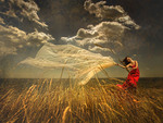 Woman In Wheat Field