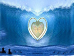 blue heart shape in the wave