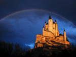 rainbow over the castle