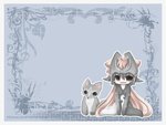 Chibi Midna and wolf Link