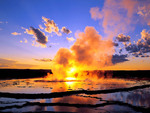 Sunset-and-geyser