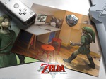 Link plays Twilight princess on the nintendo Wii