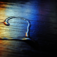 Rainbow Colored Water Heart