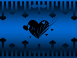 Blue Glow Hearts Wallpaper