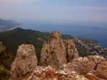 View from the Ai-Petri mountain to Black Sea