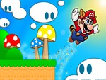 Racoon Mario Flying to the sky