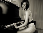 Woman playing a piano