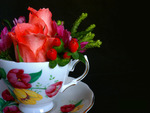 teacup with flowers