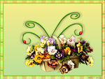 Basket of Pansies