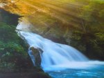 Waterfall and rays of Light