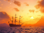Sunset sailboat