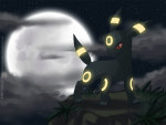 glowing umbreon in a full moon