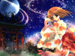 beautiful anime girl on a enchanting night