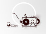 classic vectorial music tape