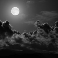 Clouds and the moon..