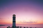 lighthouse at dusk