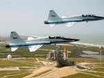 Nasa T-38's fly over the Shuttle