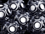 Abstract Black Spheres with White Lenses