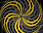 Abstract Yellow and Grey Fan