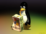 Linux Tux Sucking Windows Straw Drinking